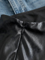One-Shoulder Sculpted Faux Leather Asymmetrical Top