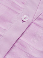 Lavender Purple Shirt Dress Shirt Collar Sleeveless A-Line Midi Dress