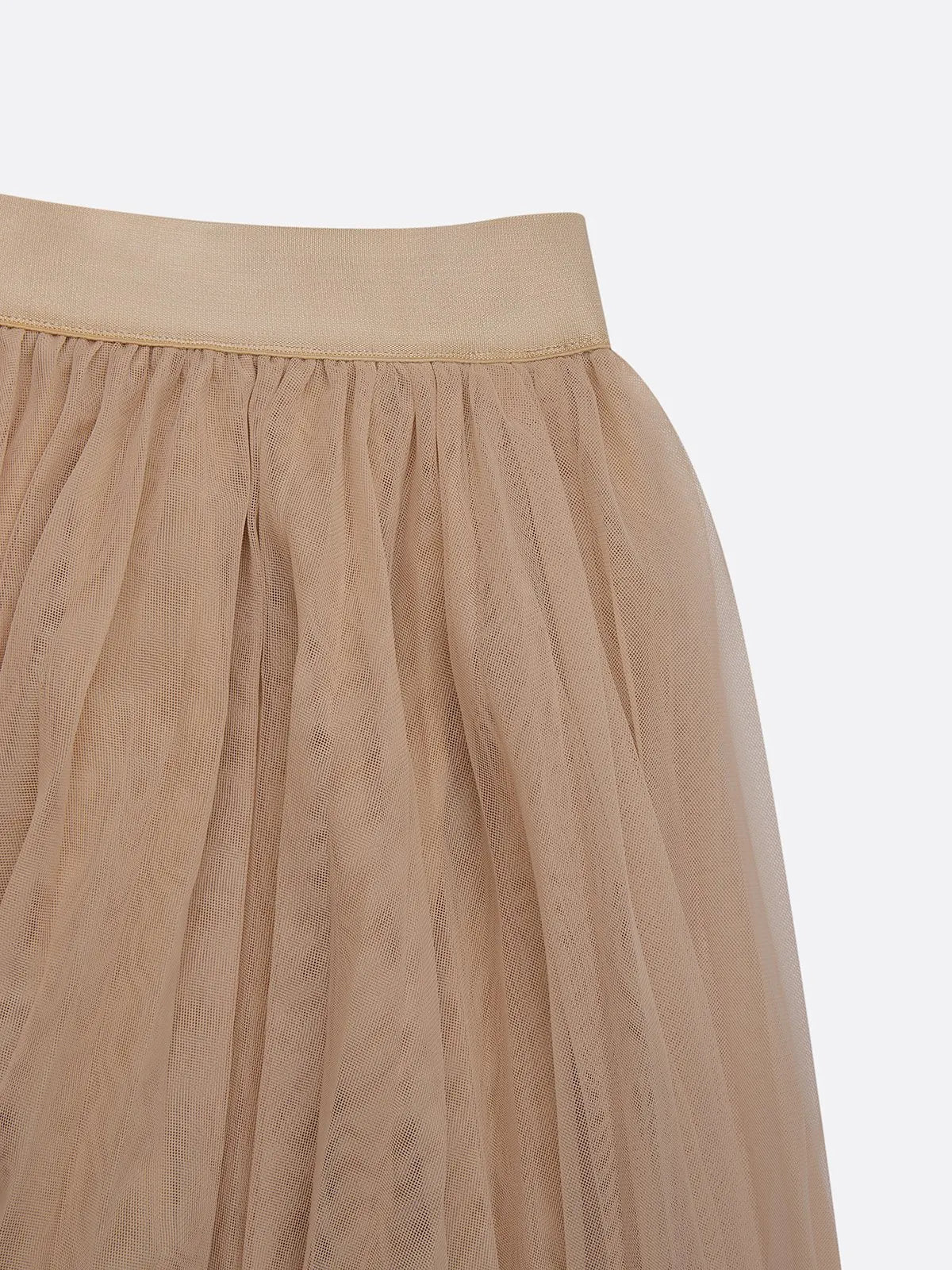 Light Khaki Pleated Asymmetrical Boat Neck Top with Skirt Two-Piece Set With Belt