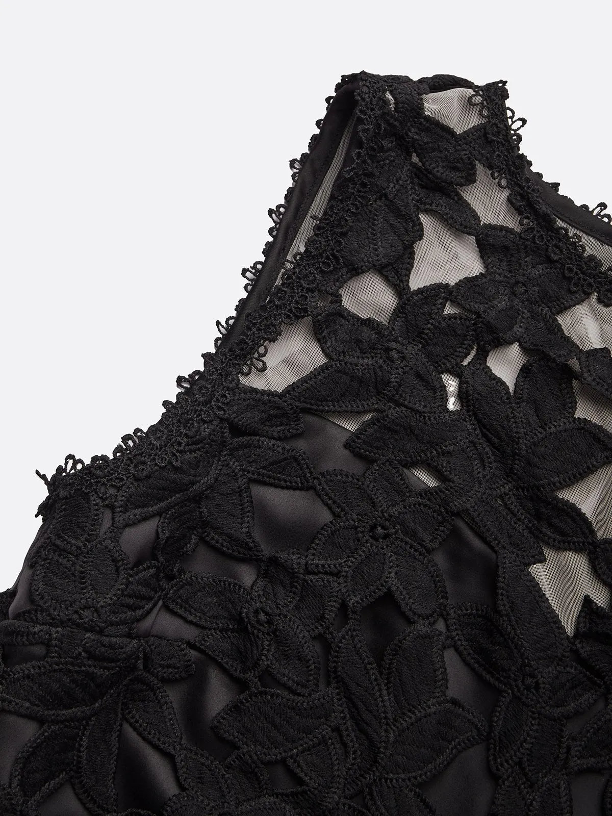 Black Lace Split Joint Classic Boat Neck Sleeveless Mermaid Gown Dress