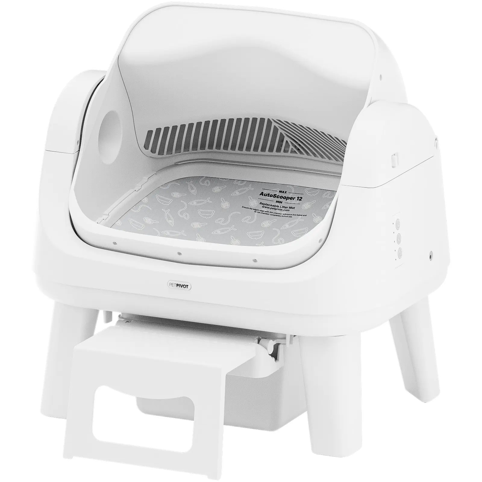 AutoScooper 12 Lite Open-Top Automatic Self-Cleaning Cat Litter Box, Easy-Entry Front Step, Triple Safety Protection, No App Required