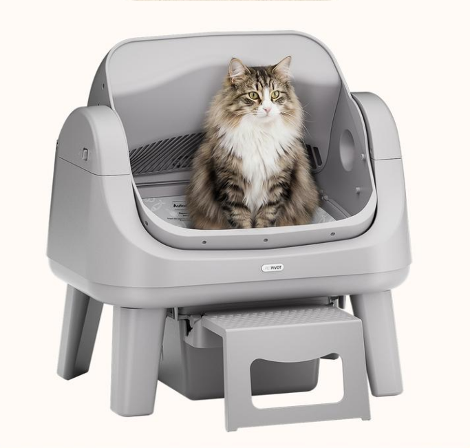 AutoScooper 12 Lite Open-Top Automatic Self-Cleaning Cat Litter Box, Easy-Entry Front Step, Triple Safety Protection, No App Required