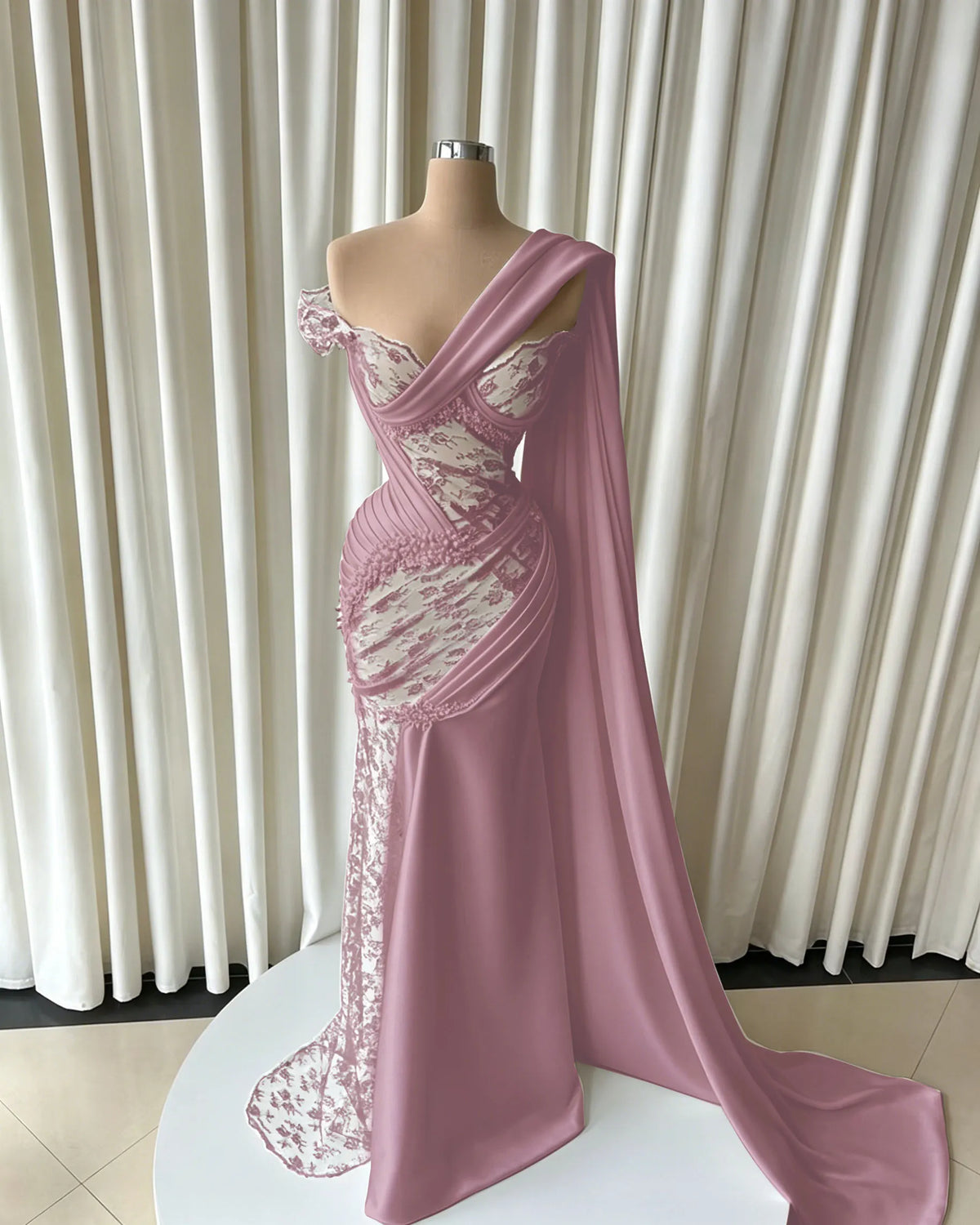 Cocoslly Strapless Sleeveless High Waist Long Prom Dress With Lace And Beading Pearls | Black Satin JZ0166