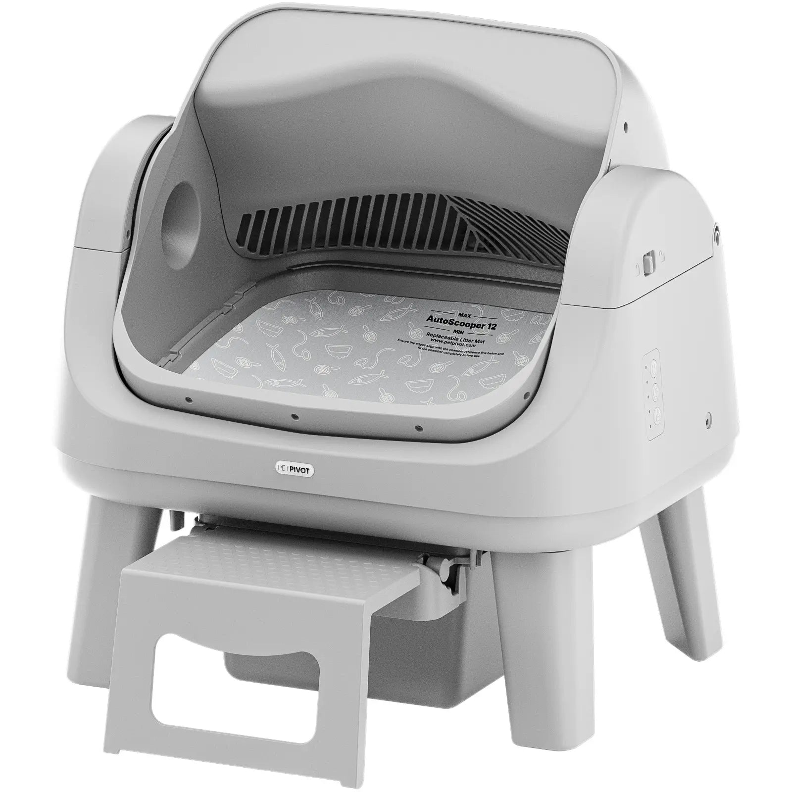 AutoScooper 12 Lite Open-Top Automatic Self-Cleaning Cat Litter Box, Easy-Entry Front Step, Triple Safety Protection, No App Required