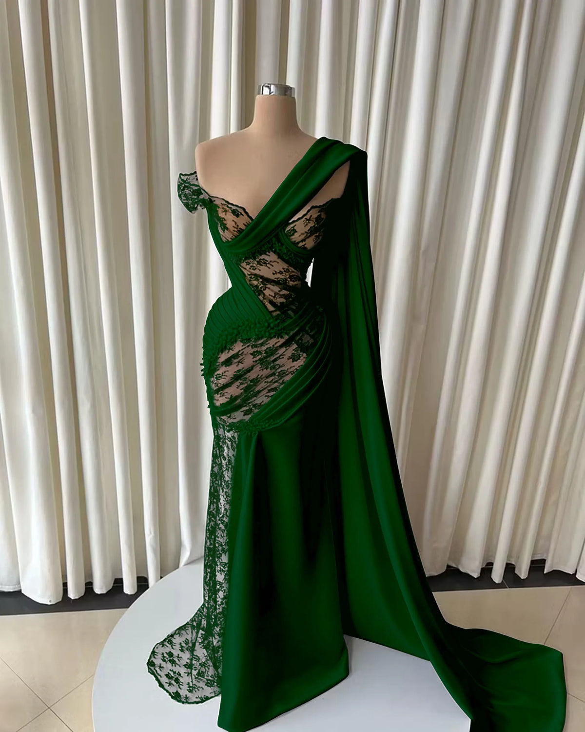 Cocoslly Strapless Sleeveless High Waist Long Prom Dress With Lace And Beading Pearls | Black Satin JZ0166