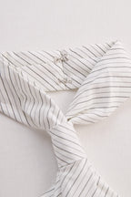 Striped Halter-Neck Knot Front Blouse