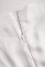 Elegant White Draped Top with Button Detail